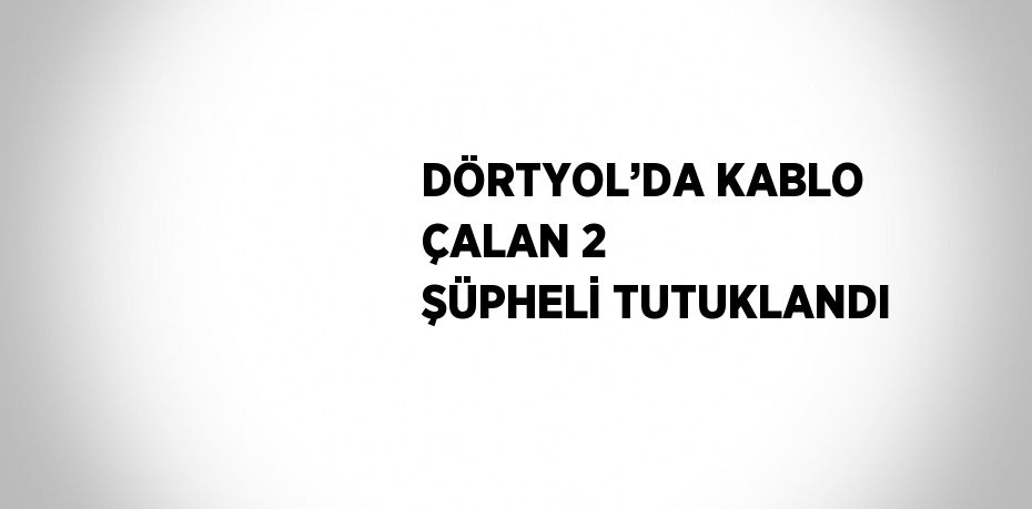 DÖRTYOL’DA KABLO ÇALAN 2 ŞÜPHELİ TUTUKLANDI
