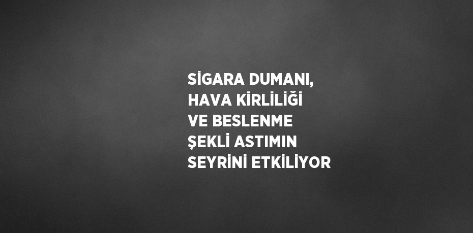 SİGARA DUMANI, HAVA KİRLİLİĞİ VE BESLENME ŞEKLİ ASTIMIN SEYRİNİ ETKİLİYOR