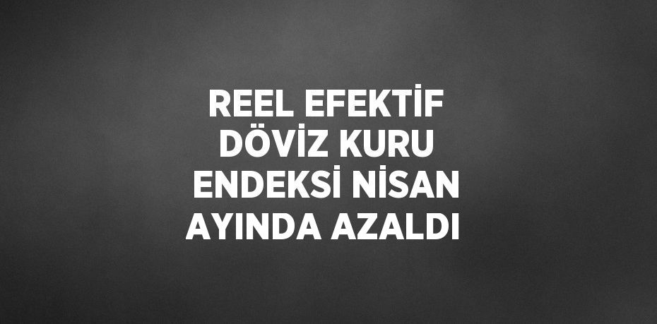 REEL EFEKTİF DÖVİZ KURU ENDEKSİ NİSAN AYINDA AZALDI