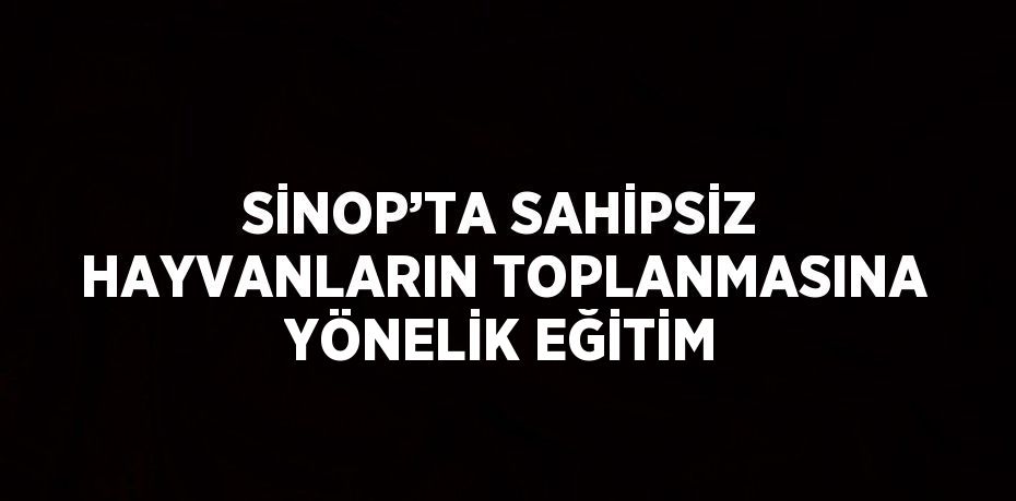 SİNOP’TA SAHİPSİZ HAYVANLARIN TOPLANMASINA YÖNELİK EĞİTİM