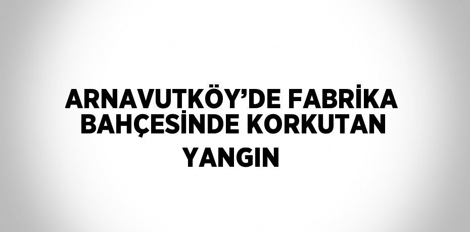 ARNAVUTKÖY’DE FABRİKA BAHÇESİNDE KORKUTAN YANGIN