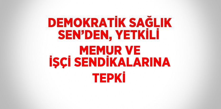 DEMOKRATİK SAĞLIK SEN’DEN, YETKİLİ MEMUR VE İŞÇİ SENDİKALARINA TEPKİ