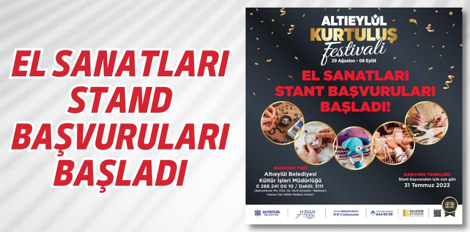 EL SANATLARI STAND BAŞVURULARI BAŞLADI