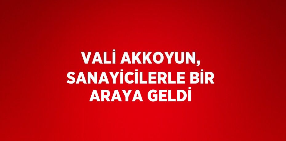 VALİ AKKOYUN, SANAYİCİLERLE BİR ARAYA GELDİ