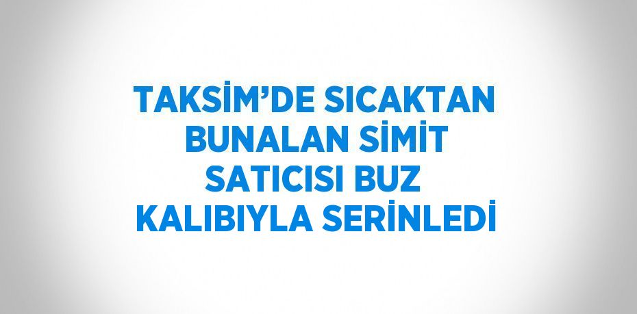 TAKSİM’DE SICAKTAN BUNALAN SİMİT SATICISI BUZ KALIBIYLA SERİNLEDİ