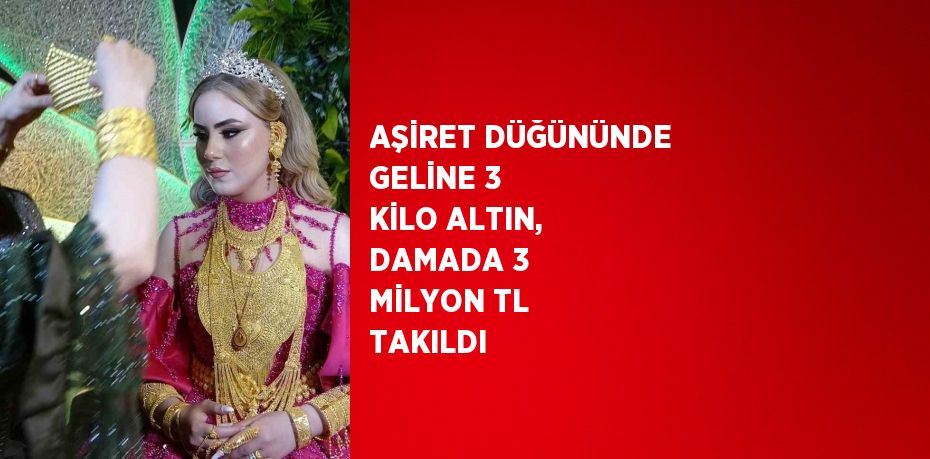 AŞİRET DÜĞÜNÜNDE GELİNE 3 KİLO ALTIN, DAMADA 3 MİLYON TL TAKILDI