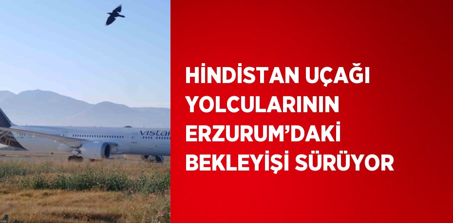 HİNDİSTAN UÇAĞI YOLCULARININ ERZURUM’DAKİ BEKLEYİŞİ SÜRÜYOR