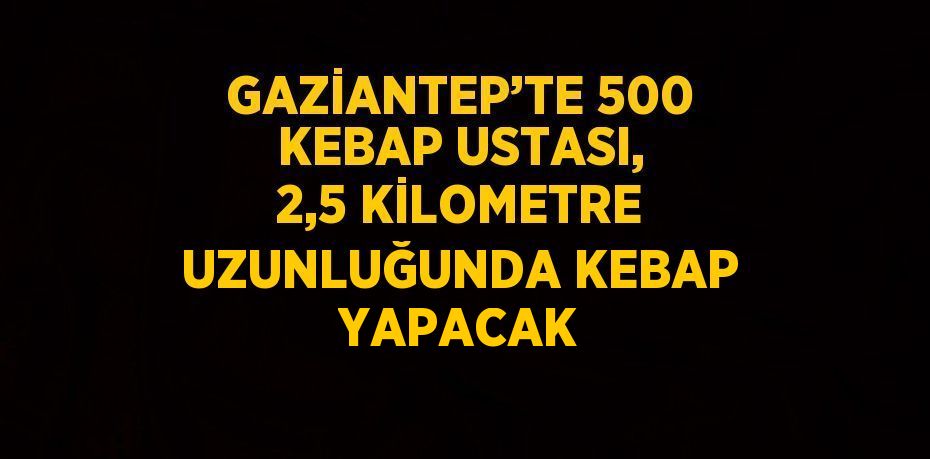 GAZİANTEP’TE 500 KEBAP USTASI, 2,5 KİLOMETRE UZUNLUĞUNDA KEBAP YAPACAK