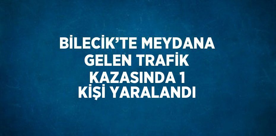 BİLECİK’TE MEYDANA GELEN TRAFİK KAZASINDA 1 KİŞİ YARALANDI