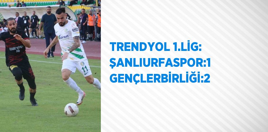 TRENDYOL 1.LİG: ŞANLIURFASPOR:1 GENÇLERBİRLİĞİ:2