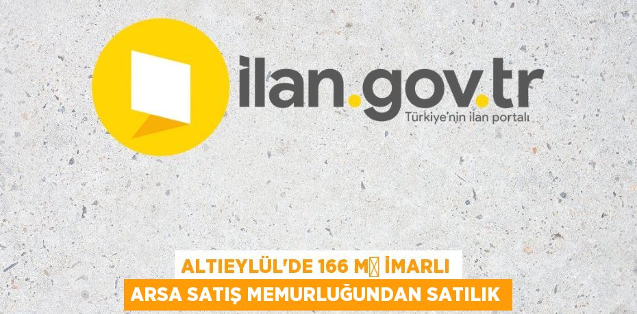 Altıeylül'de 166 m² imarlı arsa satış memurluğundan satılık