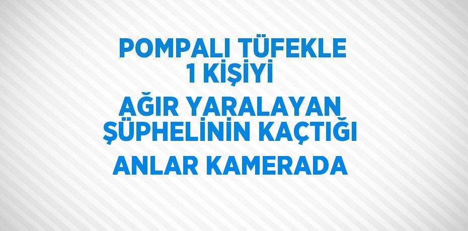 POMPALI TÜFEKLE 1 KİŞİYİ AĞIR YARALAYAN ŞÜPHELİNİN KAÇTIĞI ANLAR KAMERADA