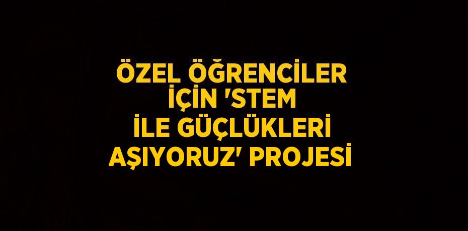 ÖZEL ÖĞRENCİLER İÇİN 'STEM İLE GÜÇLÜKLERİ AŞIYORUZ' PROJESİ