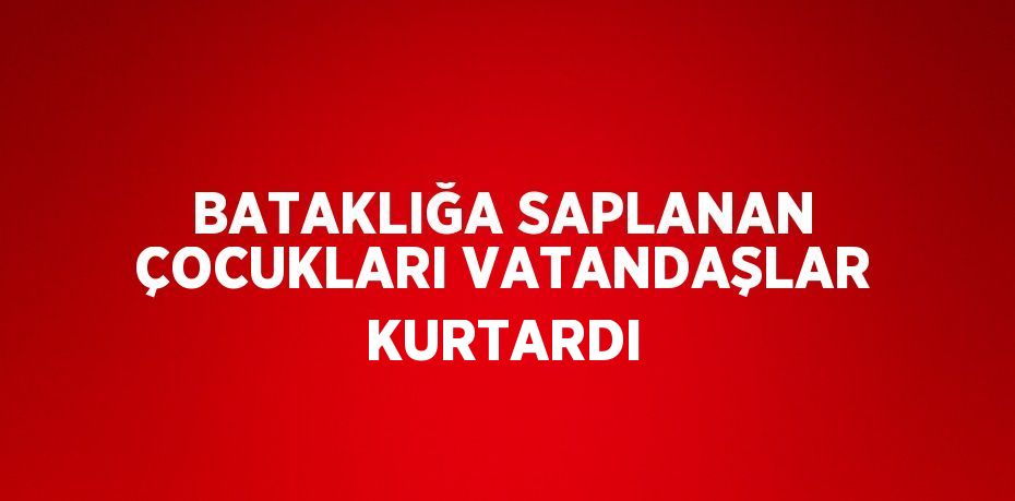 BATAKLIĞA SAPLANAN ÇOCUKLARI VATANDAŞLAR KURTARDI