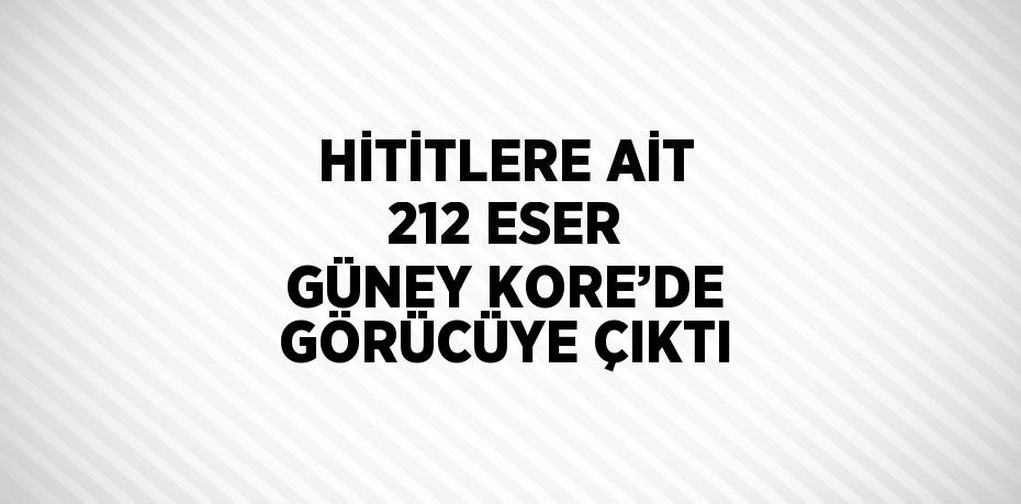 HİTİTLERE AİT 212 ESER GÜNEY KORE’DE GÖRÜCÜYE ÇIKTI