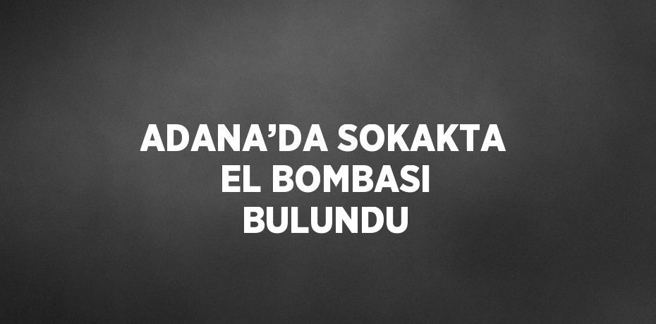 ADANA’DA SOKAKTA EL BOMBASI BULUNDU