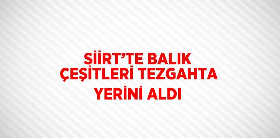 SİİRT’TE BALIK ÇEŞİTLERİ TEZGAHTA YERİNİ ALDI