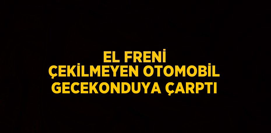 EL FRENİ ÇEKİLMEYEN OTOMOBİL GECEKONDUYA ÇARPTI