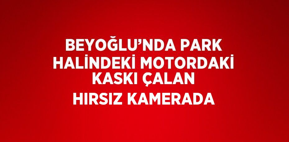 BEYOĞLU’NDA PARK HALİNDEKİ MOTORDAKİ KASKI ÇALAN HIRSIZ KAMERADA