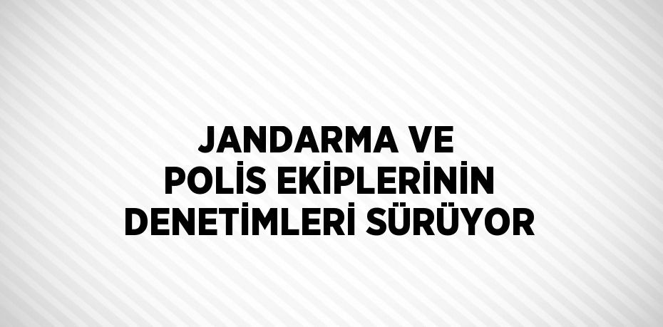 JANDARMA VE POLİS EKİPLERİNİN DENETİMLERİ SÜRÜYOR