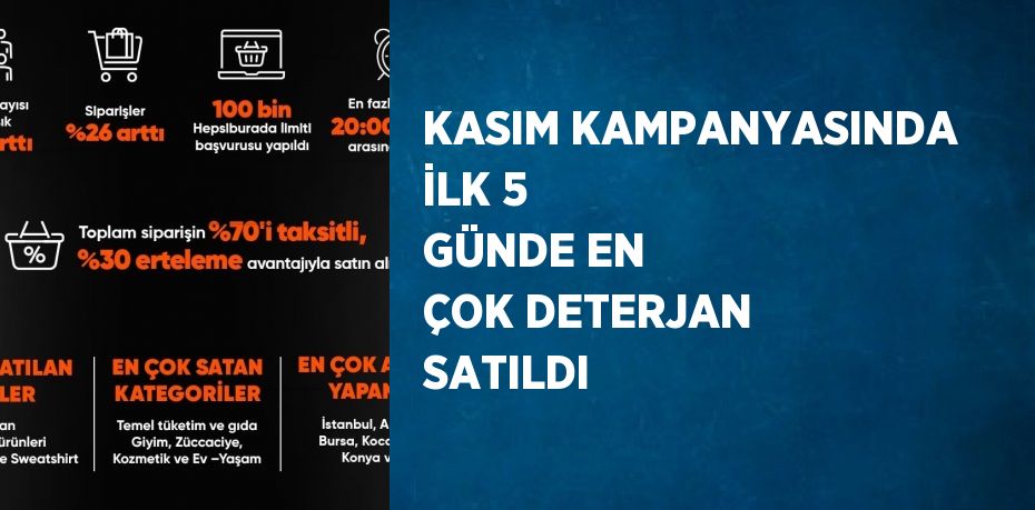 KASIM KAMPANYASINDA İLK 5 GÜNDE EN ÇOK DETERJAN SATILDI