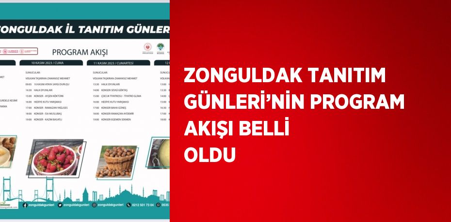 ZONGULDAK TANITIM GÜNLERİ’NİN PROGRAM AKIŞI BELLİ OLDU