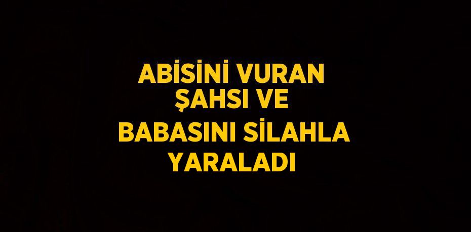 ABİSİNİ VURAN ŞAHSI VE BABASINI SİLAHLA YARALADI