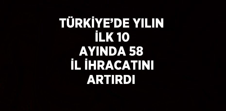 TÜRKİYE’DE YILIN İLK 10 AYINDA 58 İL İHRACATINI ARTIRDI