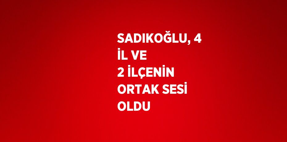 SADIKOĞLU, 4 İL VE 2 İLÇENİN ORTAK SESİ OLDU