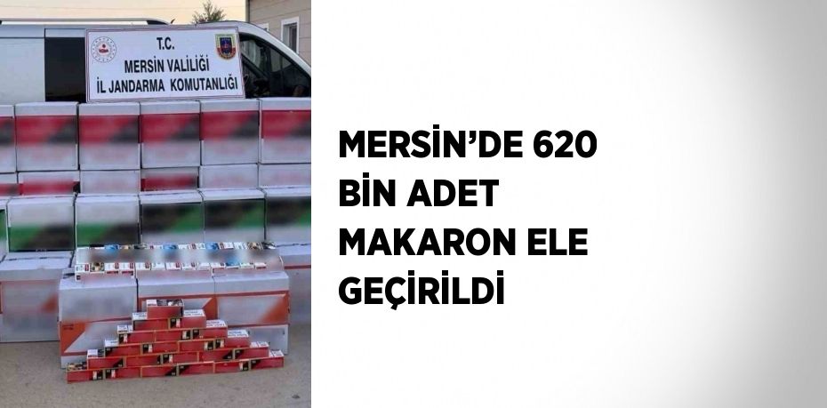 MERSİN’DE 620 BİN ADET MAKARON ELE GEÇİRİLDİ