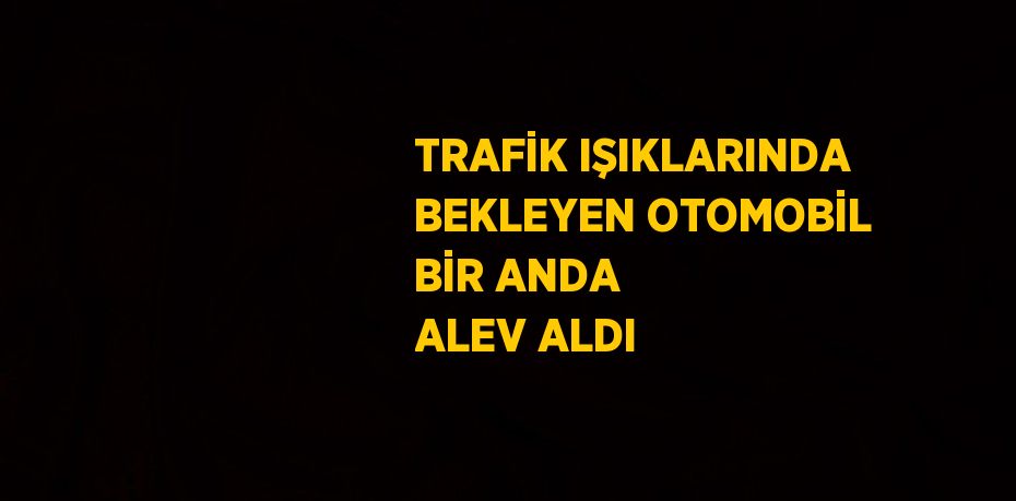 TRAFİK IŞIKLARINDA BEKLEYEN OTOMOBİL BİR ANDA ALEV ALDI