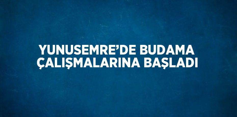 YUNUSEMRE’DE BUDAMA ÇALIŞMALARINA BAŞLADI