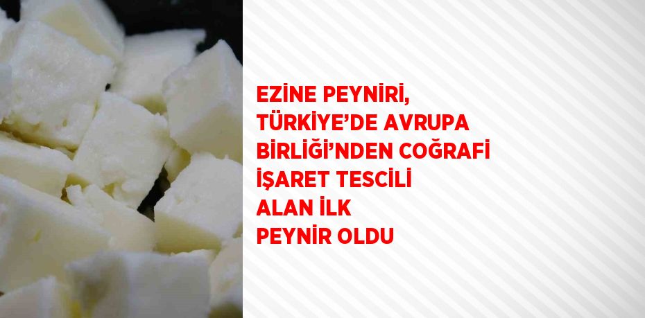 EZİNE PEYNİRİ, TÜRKİYE’DE AVRUPA BİRLİĞİ’NDEN COĞRAFİ İŞARET TESCİLİ ALAN İLK PEYNİR OLDU