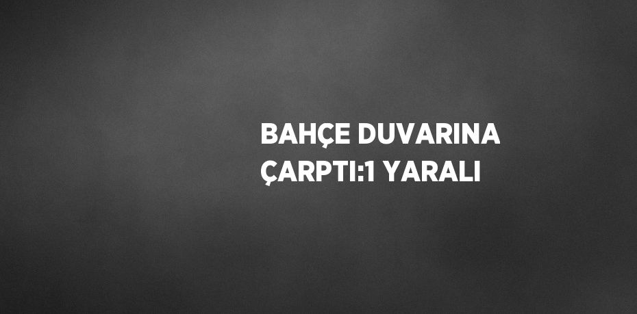 BAHÇE DUVARINA ÇARPTI:1 YARALI