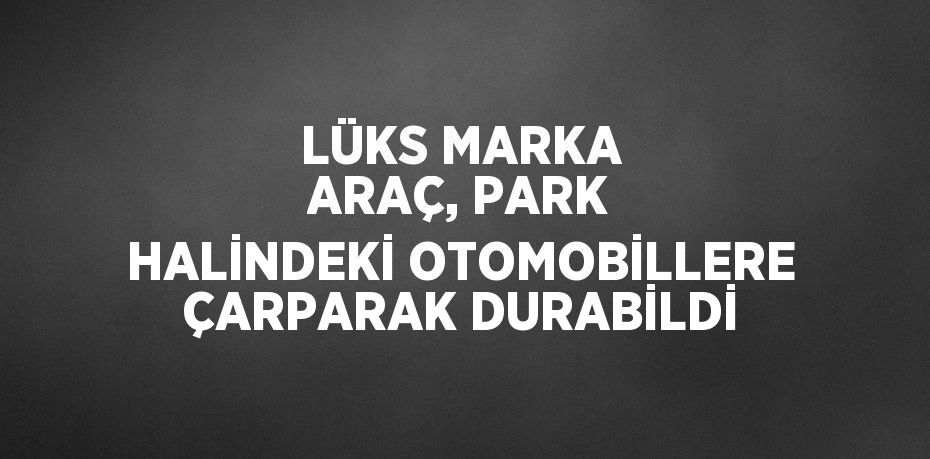 LÜKS MARKA ARAÇ, PARK HALİNDEKİ OTOMOBİLLERE ÇARPARAK DURABİLDİ