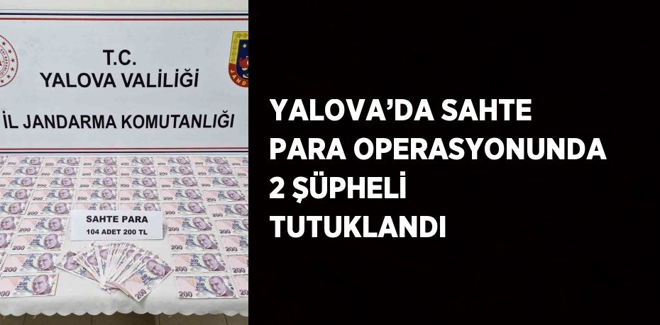 YALOVA’DA SAHTE PARA OPERASYONUNDA 2 ŞÜPHELİ TUTUKLANDI