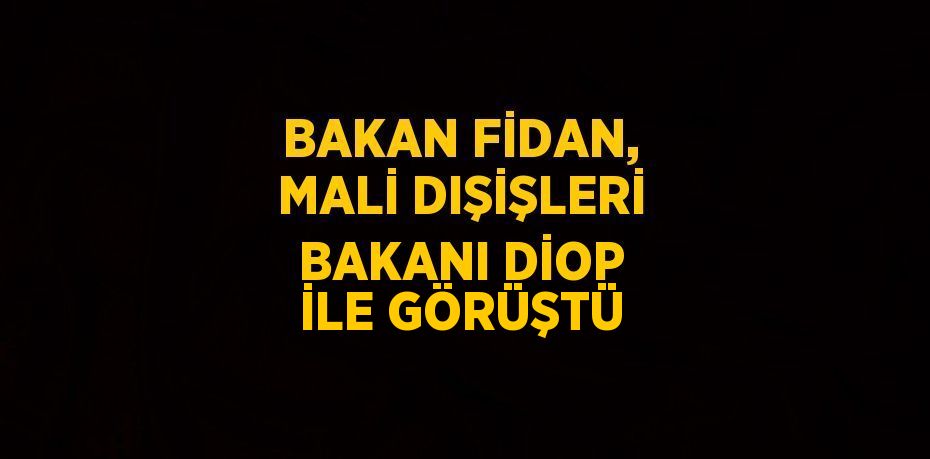 BAKAN FİDAN, MALİ DIŞİŞLERİ BAKANI DİOP İLE GÖRÜŞTÜ
