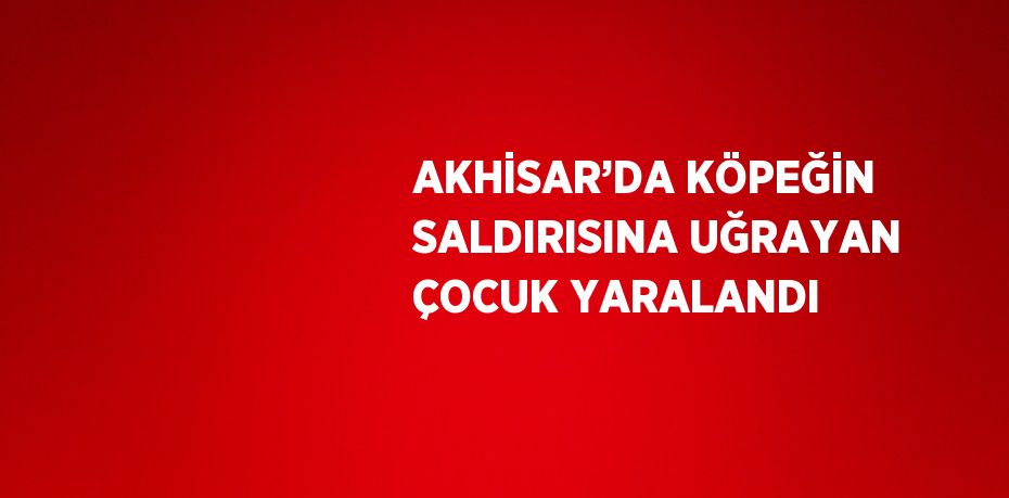 AKHİSAR’DA KÖPEĞİN SALDIRISINA UĞRAYAN ÇOCUK YARALANDI