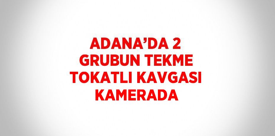 ADANA’DA 2 GRUBUN TEKME TOKATLI KAVGASI KAMERADA