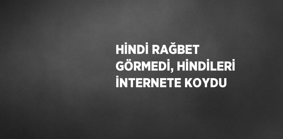 HİNDİ RAĞBET GÖRMEDİ, HİNDİLERİ İNTERNETE KOYDU