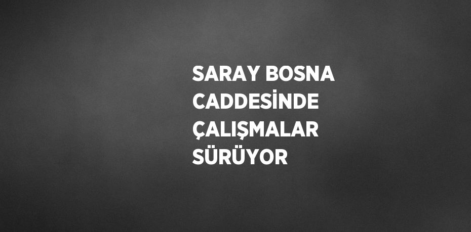 SARAY BOSNA CADDESİNDE ÇALIŞMALAR SÜRÜYOR