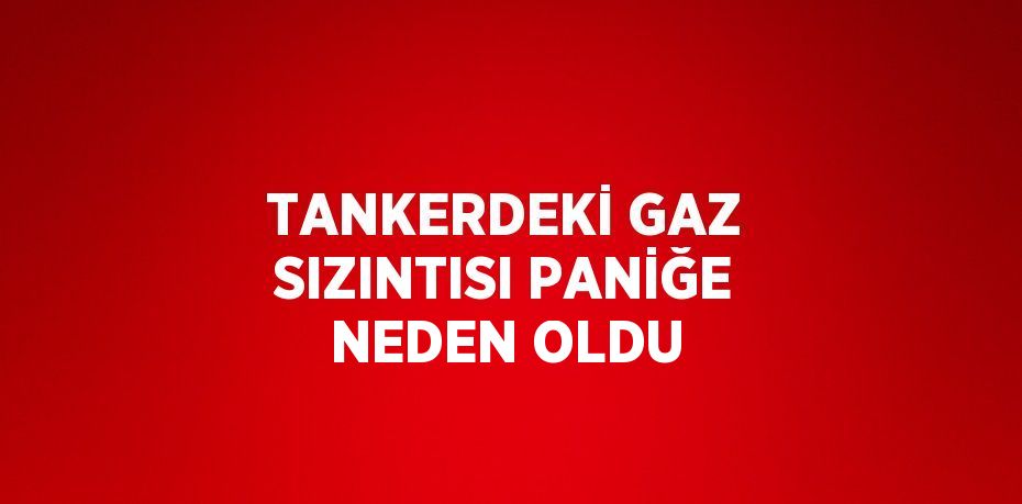 TANKERDEKİ GAZ SIZINTISI PANİĞE NEDEN OLDU