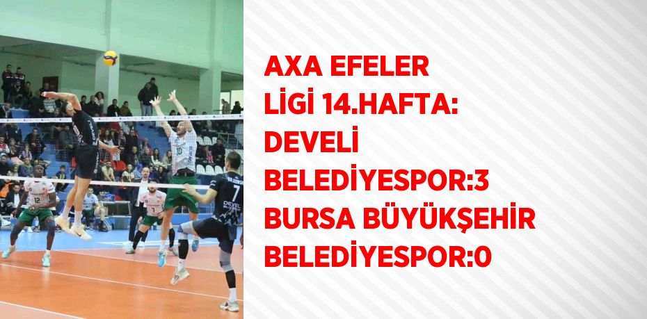 AXA EFELER LİGİ 14.HAFTA: DEVELİ BELEDİYESPOR:3 BURSA BÜYÜKŞEHİR BELEDİYESPOR:0