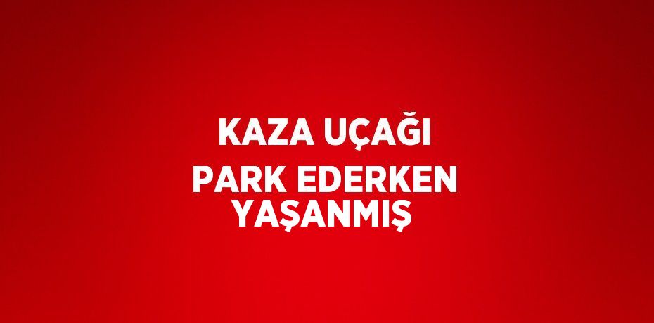 KAZA UÇAĞI PARK EDERKEN YAŞANMIŞ