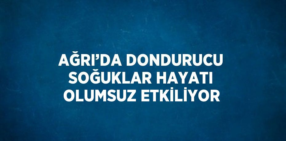 AĞRI’DA DONDURUCU SOĞUKLAR HAYATI OLUMSUZ ETKİLİYOR