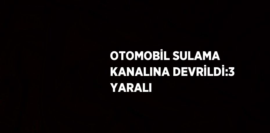 OTOMOBİL SULAMA KANALINA DEVRİLDİ:3 YARALI