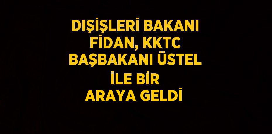 DIŞİŞLERİ BAKANI FİDAN, KKTC BAŞBAKANI ÜSTEL İLE BİR ARAYA GELDİ