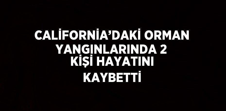 CALİFORNİA’DAKİ ORMAN YANGINLARINDA 2 KİŞİ HAYATINI KAYBETTİ