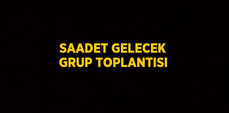 SAADET GELECEK GRUP TOPLANTISI
