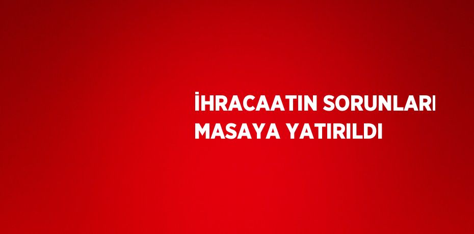 İHRACAATIN SORUNLARI MASAYA YATIRILDI